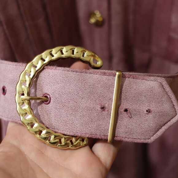 Menu Vintage 80s Tie Dye Purple Lavender Jumpsuit Belted Made in USA Size 10 - Picture 9 of 16